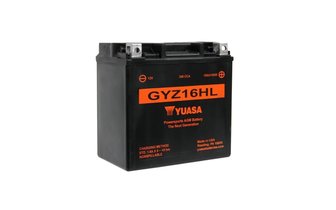 Batteria Yuasa GYZ16HL WET MF Gel senza manutenzione - pronto per l'installazione