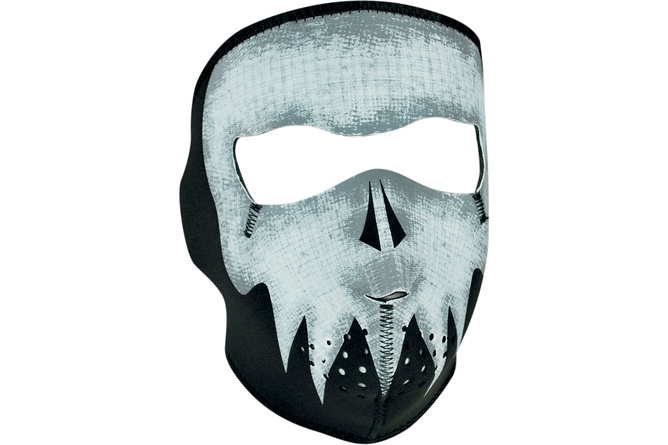 Masque visage néoprène Zanheadgear Grey Skull Glow