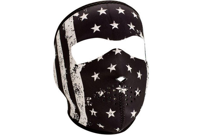 Full Face Mask neoprene Zanheadgear Black White Flag