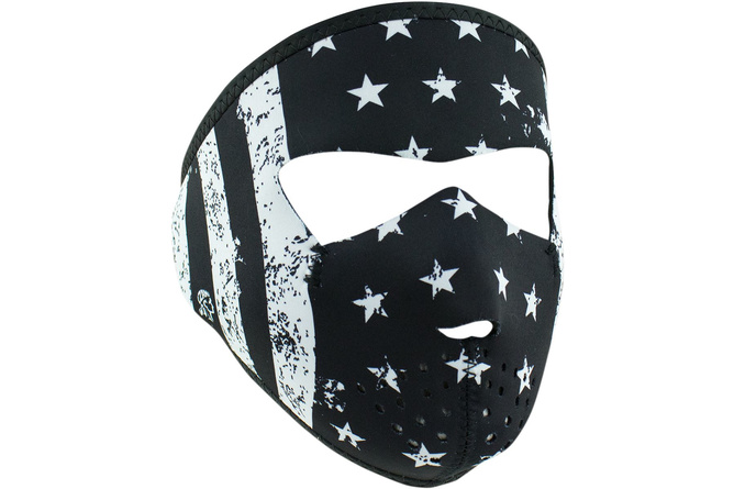 Full Face Mask neoprene Zanheadgear Black/White Flag Small