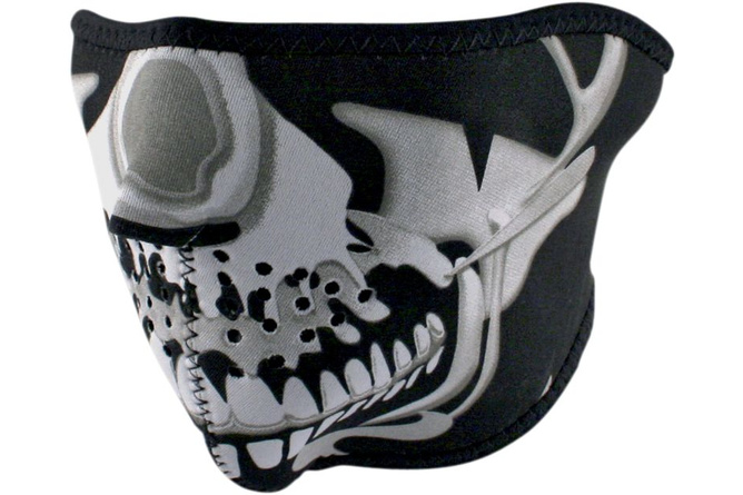 Halbe Maske chrom Totenkopf