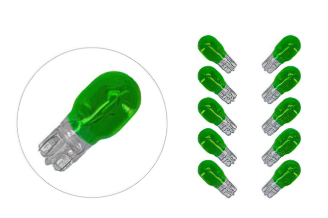 Bulb T13 12V / 10W green 