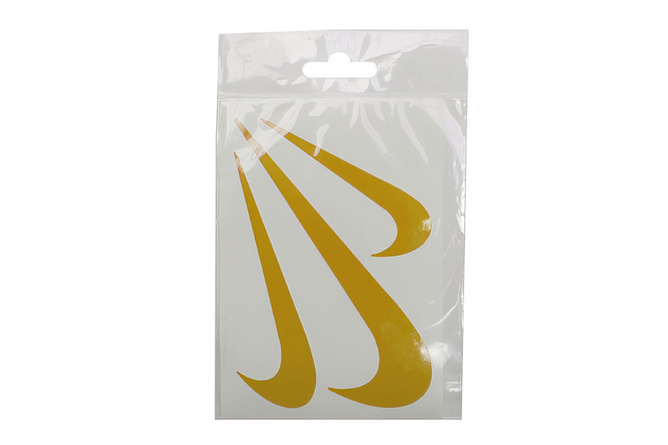 Autocollant les 3 virgules jaune (10x12cm)
