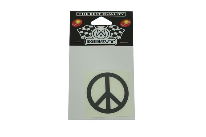 Autocollant Meryt peace and love noir (6x6cm)