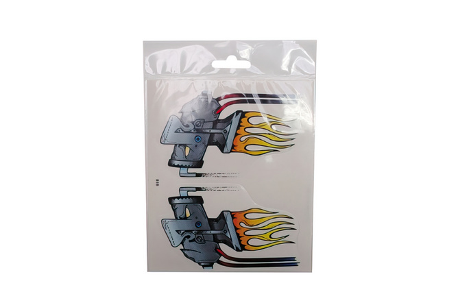 Autocollant flammes dans carburateur (14x16cm)