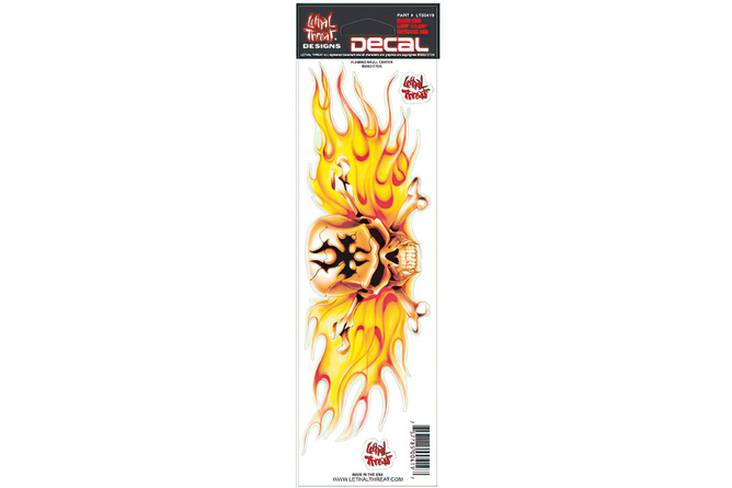 Autocollant Lethal Threat skull flaming center (7x25cm)