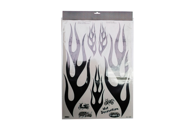 Autocollant flammes noir (50x35cm)