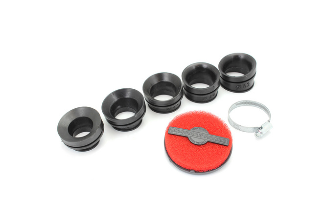 Luftfilter extra flach 28 - 43mm Schwarz / Rot