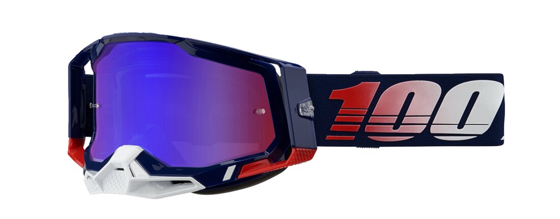 MX Goggles 100% Racecraft 2 REPUBLIC red/blue mirror | MAXISCOOT