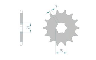 Ritzel selbstreinigend Afam 15 Zähne KX 250 / 500