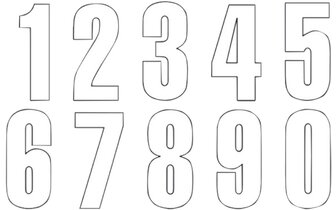 Numéro autocollant Blackbird #4 13X7cm blanc