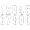 Number Sticker x3 Blackbird #7 13X7cm white