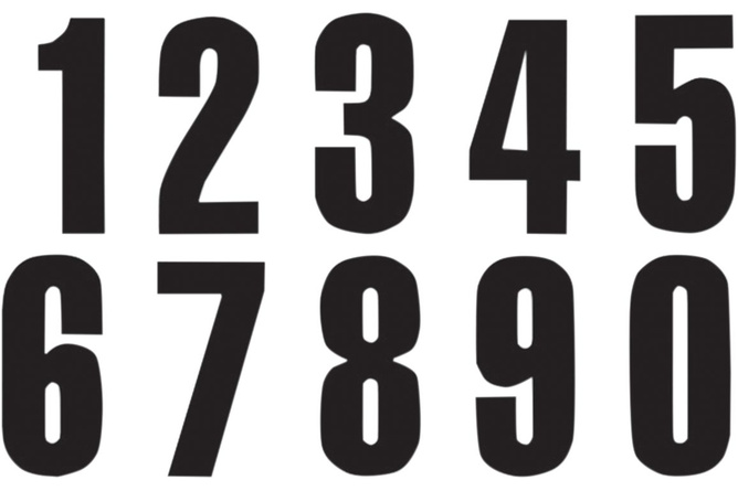 Number Sticker x3 Blackbird #4 13X7cm black