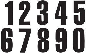 Number Sticker x3 Blackbird #7 13X7cm black