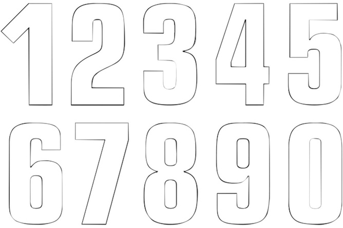 Number Sticker x3 Blackbird #0 16X7.5cm white
