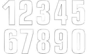 Number Sticker x3 Blackbird #1 16X7.5cm white