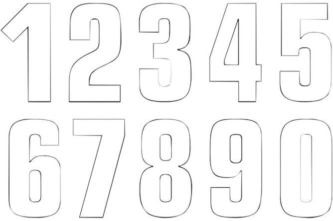 Number Sticker x3 Blackbird #4 16X7.5cm white