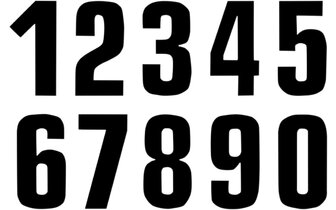 Number Sticker x3 Blackbird #0 16X7.5cm black
