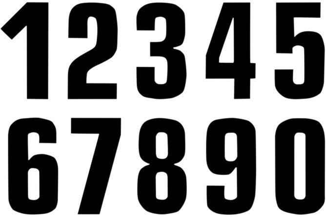 Number Sticker x3 Blackbird #0 16X7.5cm black