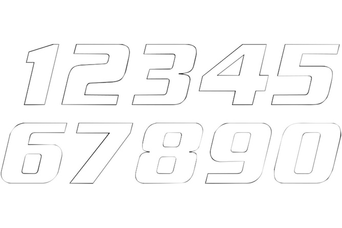 Numéro autocollant Blackbird #0 20X25cm blanc