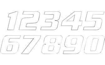 Pack de 3 numéro autocollant Blackbird #1 20X25cm blanc