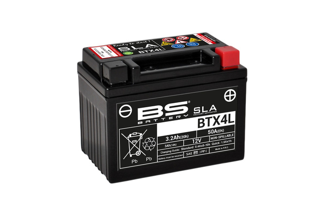 Gel Starterbatterie BS Battery 12 Volt 4 Ah SLA 115x70x85mm