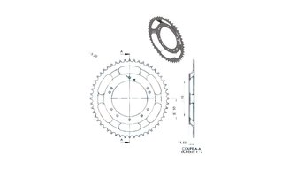 Rear Sprocket 52 teeth Peugeot 103 SP / SPX (Grimeca rim)