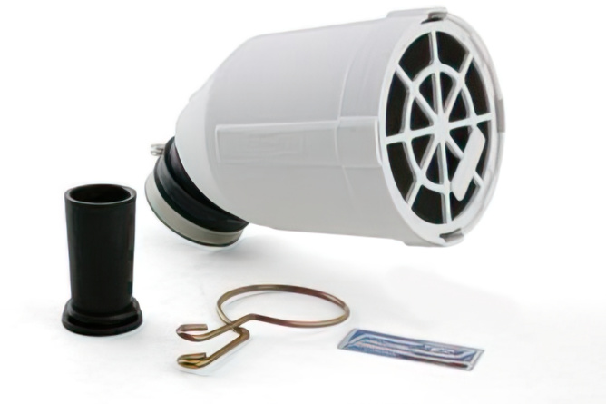 Filtre à air Doppler Air system Box d.28 - 35mm coudé 45° blanc 