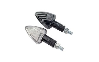 Intermitente LED Triangular F Corto 13 LEDs Carbono / Transparente