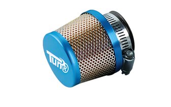 Air Filter d.28-35 conical wire mesh straight blue / chrome