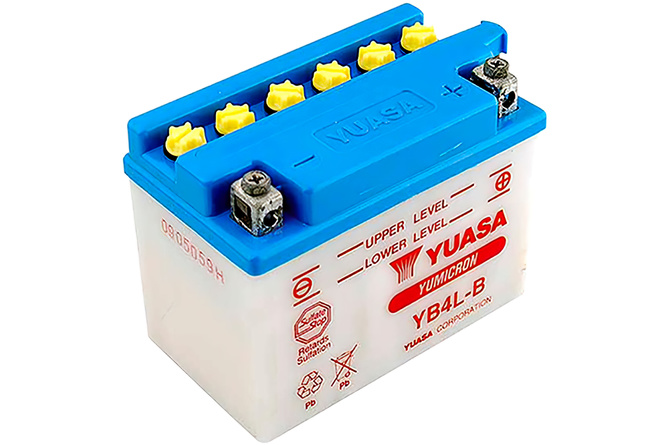 Yuasa Battery 12V / 4Ah / YB4L-B 50cc scooters (delivered without acid)