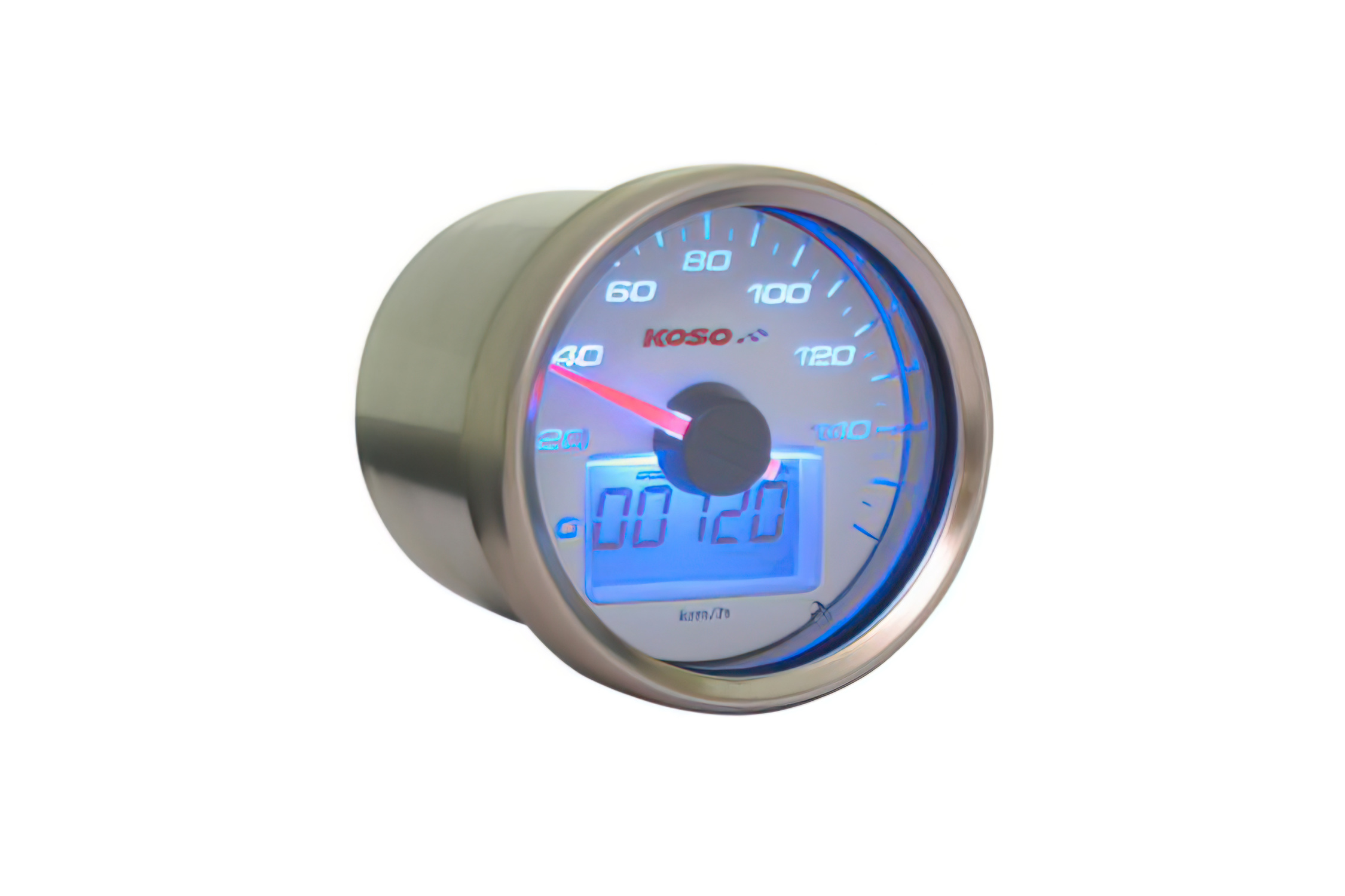 Tachometer KOSO GP Style Analog/Digital Rund Chrom 160km/h 