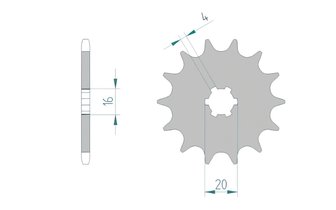 Front Sprocket Afam 13 teeth KX 125 1992-1993