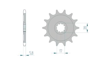 Front Sprocket Afam self-cleaning 14 teeth Kawasaki / Suzuki