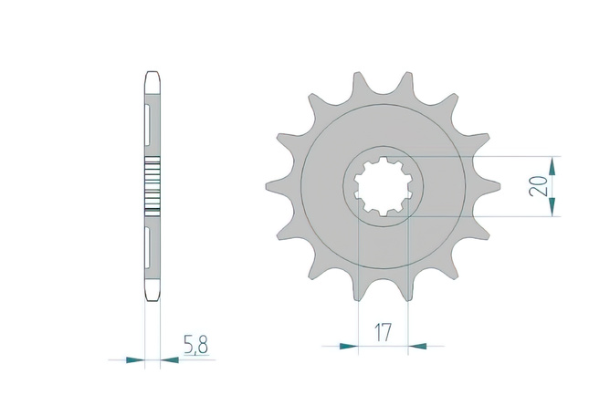 Front Sprocket Afam self-cleaning 14 teeth Kawasaki / Suzuki