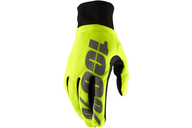 MX Gloves 100% Hydromatic neon yellow