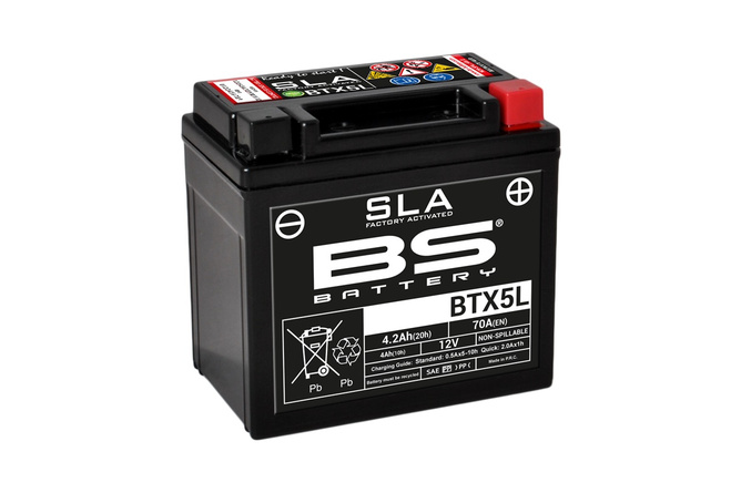 Gel Starterbatterie BS Battery 12 Volt 5 Ah SLA 115x70x105mm