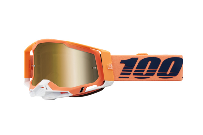 MX Goggles 100% Racecraft 2 CORAL gold mirror