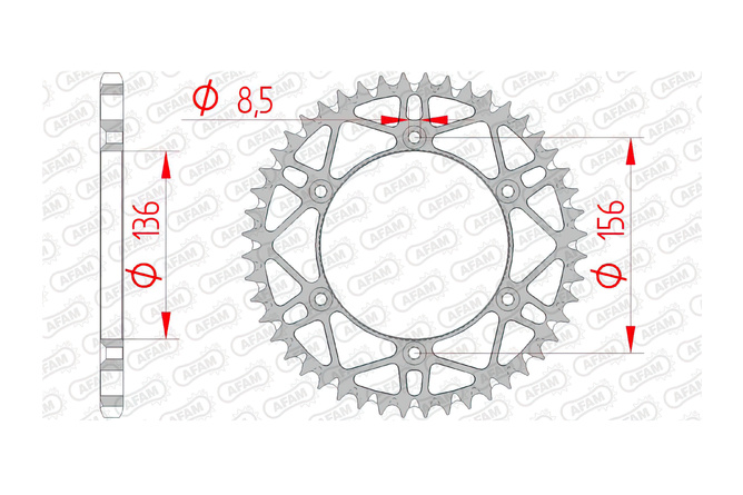 Couronne Afam acier anti-boue 48 dents Beta / Sherco