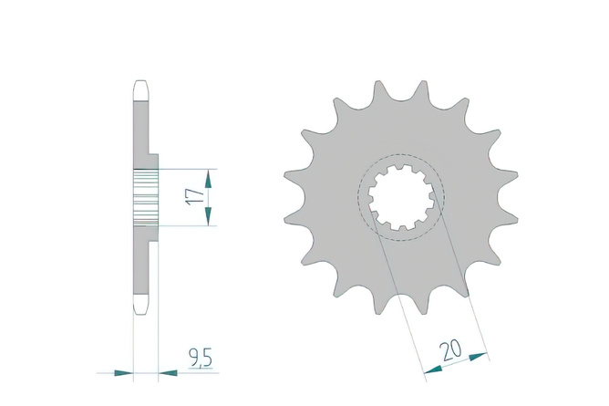 Pignon 420 anti-boue Afam 13 dents SX / TC 65