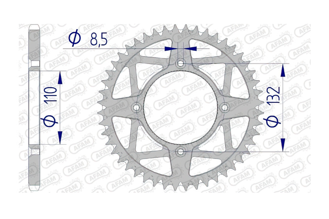 Corona Afam Aluminio 48 Dientes KTM Freeride