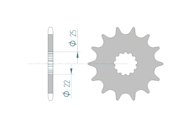 Front Sprocket self-cleaning Afam 14 teeth YZ / YZF after 1999