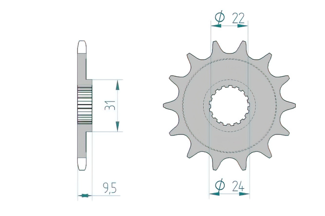 Front Sprocket Afam self-cleaning 13 teeth RM-Z 450