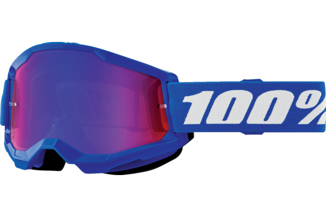 Gafas de Motocross Infantil 100% Strata 2 Azul / Lente Espejo Azul/Rojo