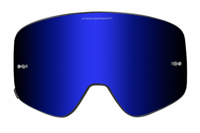 Cristal de Repuesto Gafas Motocross ProGrip 3205 Magnético / Azul Espejado