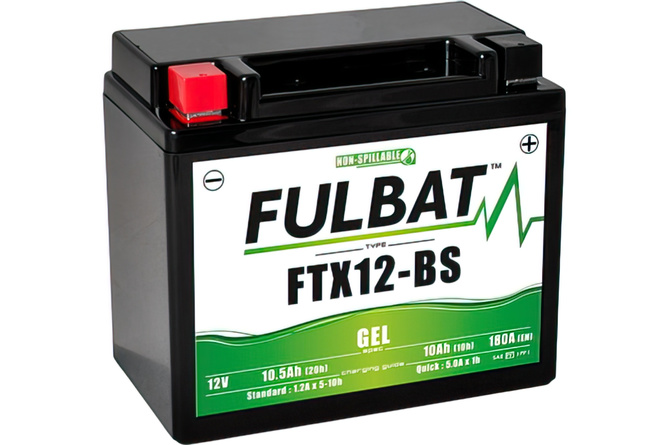 Brace brænde Sygdom Battery Fulbat FTX12-BS 12V - 10Ah Gel maintenance-free / ready-to-use |  MAXISCOOT