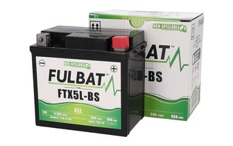 Batería Fulbat FTX5L-BS 12V - 4Ah Gel Sin Mantenimiento Listo para Usar