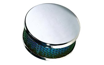 Filtre à air cylindrique extra plat d.28 - 35mm Chromé / Bleu