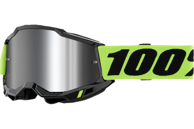 Gafas de Motocross 100% Accuri 2 Amarillo Flúor / Lente Espejo Plata