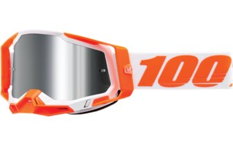 Gafas de Motocross 100% Racecraft 2 Naranja / Lente Espejo Plata HD